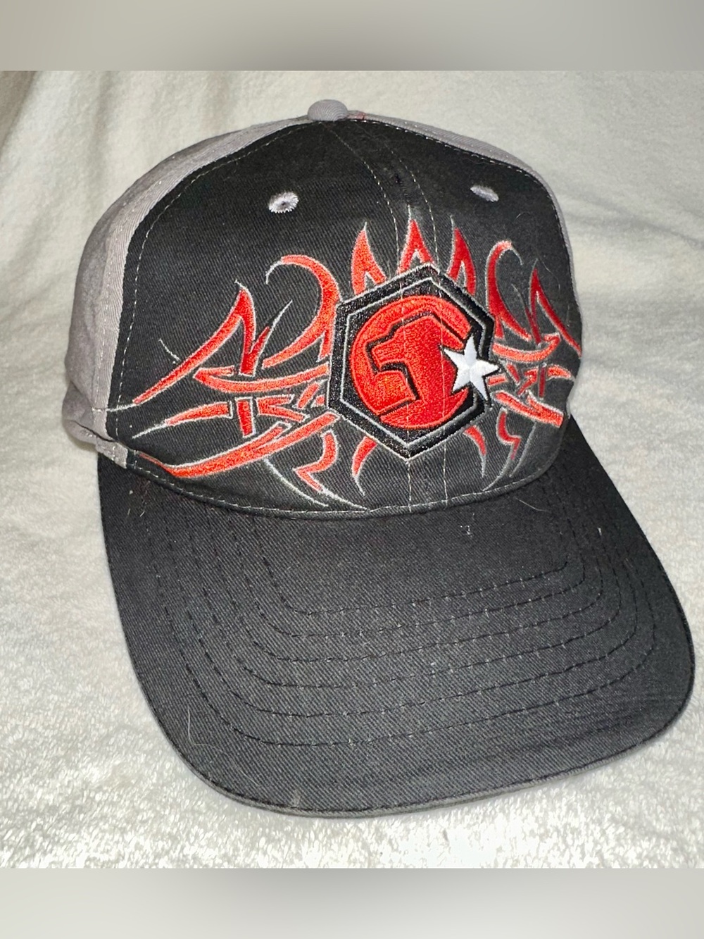 Vintage Matco Tools Hat Tribal Flame Red Black Racing Mechanic Strapback Cap Y2K